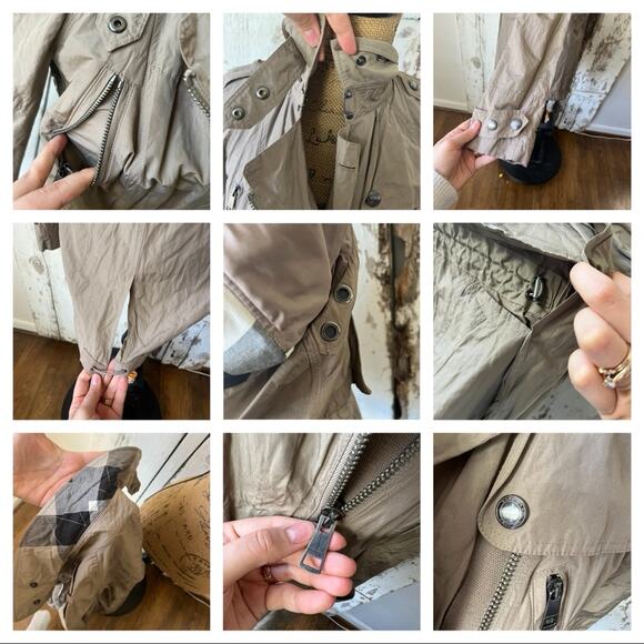 Burberry Brit Lightweight Rain/Wind Jacket Coat Neutral Taupe Authentic - Picture 12 of 12